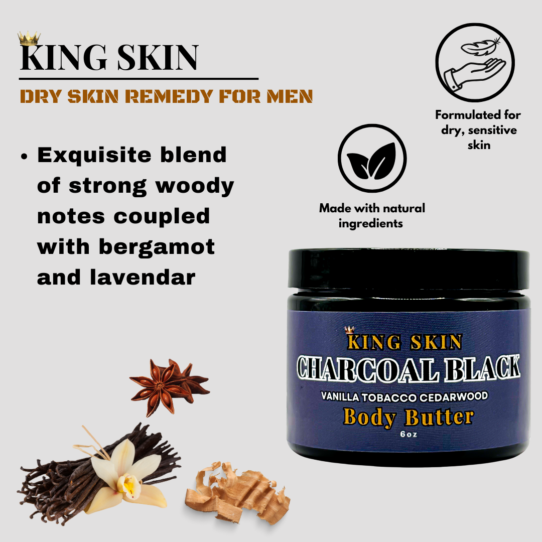 Charcoal Black Body Butter l Notes of Tobacco Vanilla Spices