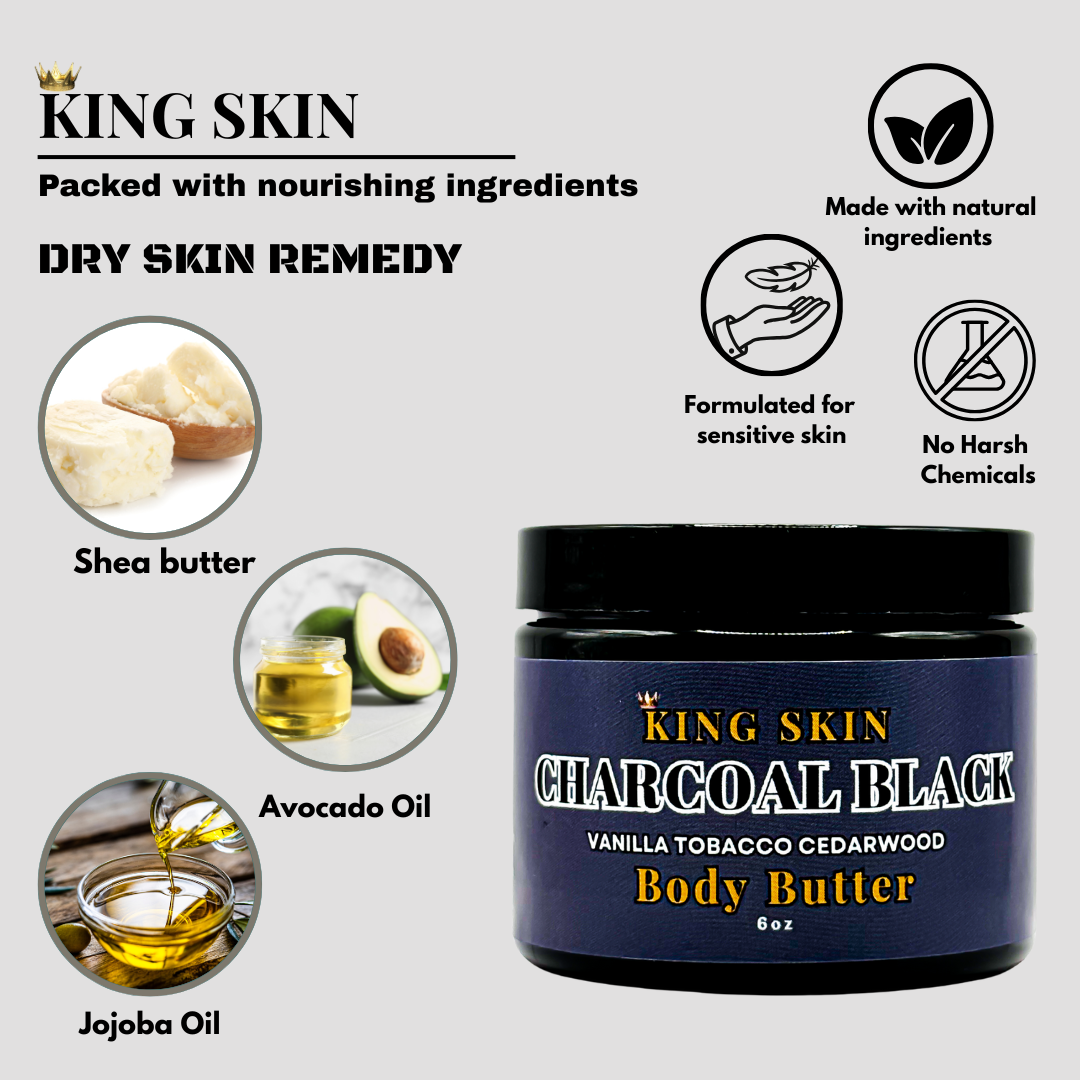 Charcoal Black Body Butter l Notes of Tobacco Vanilla Spices